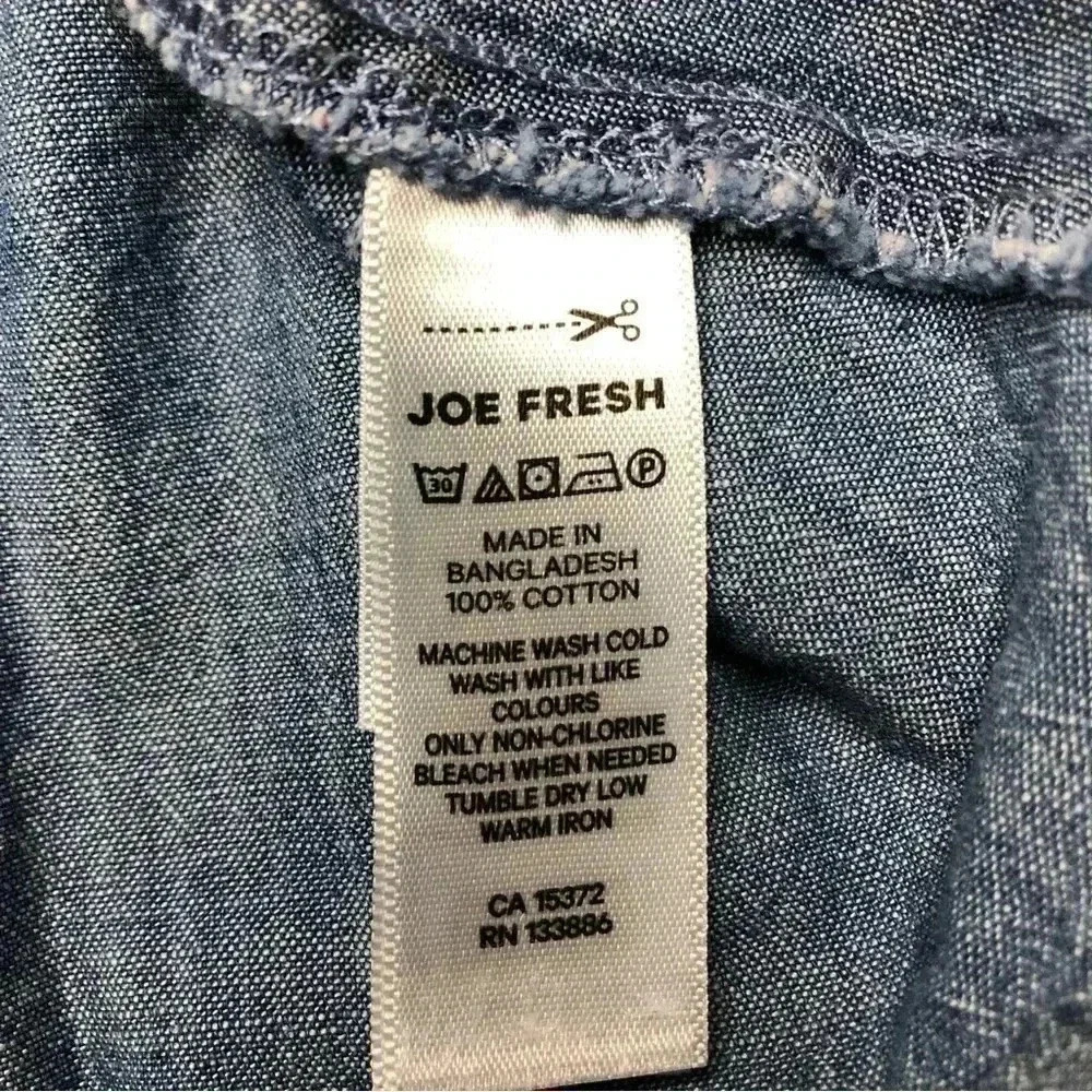 Joe Fresh Jean Dress Buttons Bow Collared  Blue Size 6 / Small - Picture 9 of 16